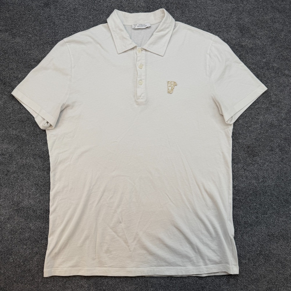 Versace Collection - Men's Size Medium - White Medusa Logo Polo Shirt